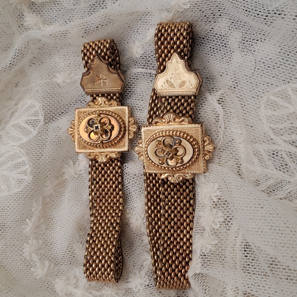 Two Antique Gold-Filled Slide Bracelets